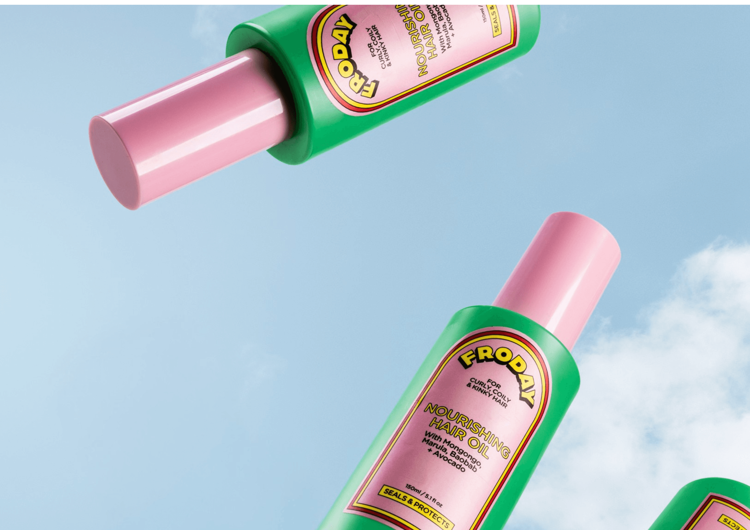 Froday oil bottles with deep hydration and effortless slip for curly and coily hair