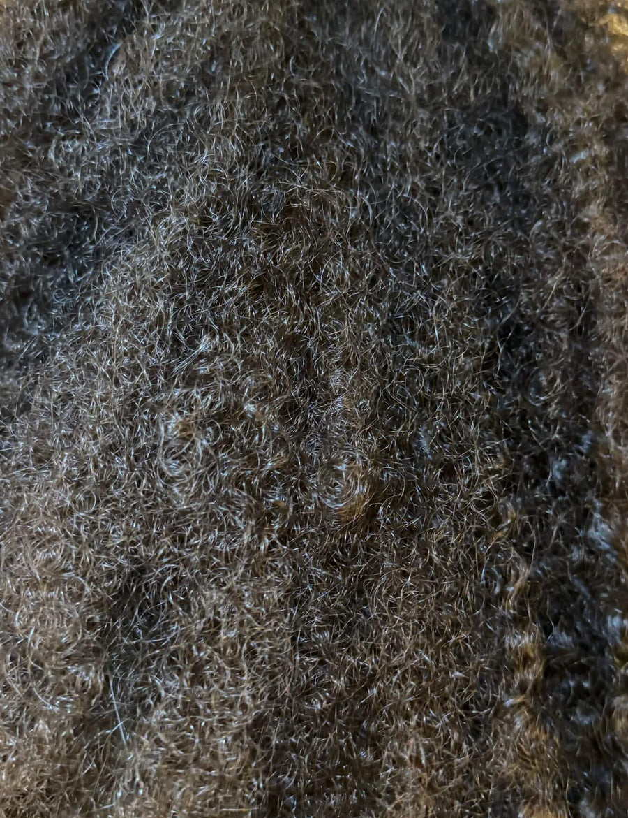 Before using Froday leave-in showing dry textured hair with low definition